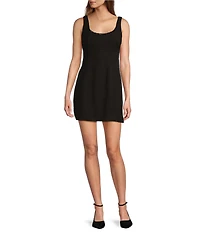 Antonio Melani Macy Tweed Pearl Detail Square Neck Sleeveless Coordinating Mini Dress