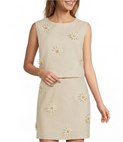 Antonio Melani Madelyn Shell Flower Line Sleeveless Coordinating Blouse