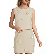 Antonio Melani Madelyn Shell Flower Line Sleeveless Coordinating Blouse