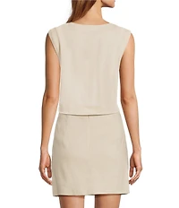 Antonio Melani Madelyn Shell Flower Line Sleeveless Coordinating Blouse