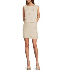 Antonio Melani Madelyn Shell Flower Line Sleeveless Coordinating Blouse