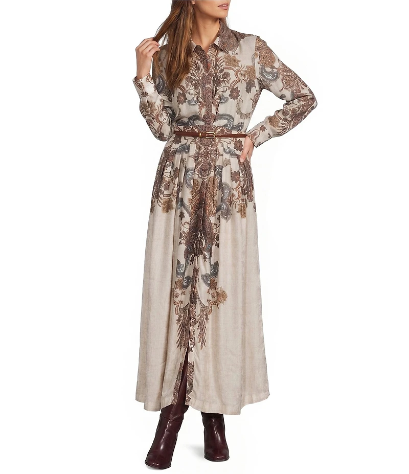 Antonio Melani Maggie Paisley Long Sleeve Belted Dress