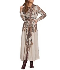 Antonio Melani Maggie Paisley Long Sleeve Belted Dress