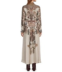 Antonio Melani Maggie Paisley Long Sleeve Belted Dress