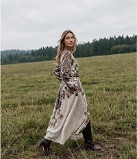 Antonio Melani Maggie Paisley Long Sleeve Belted Dress