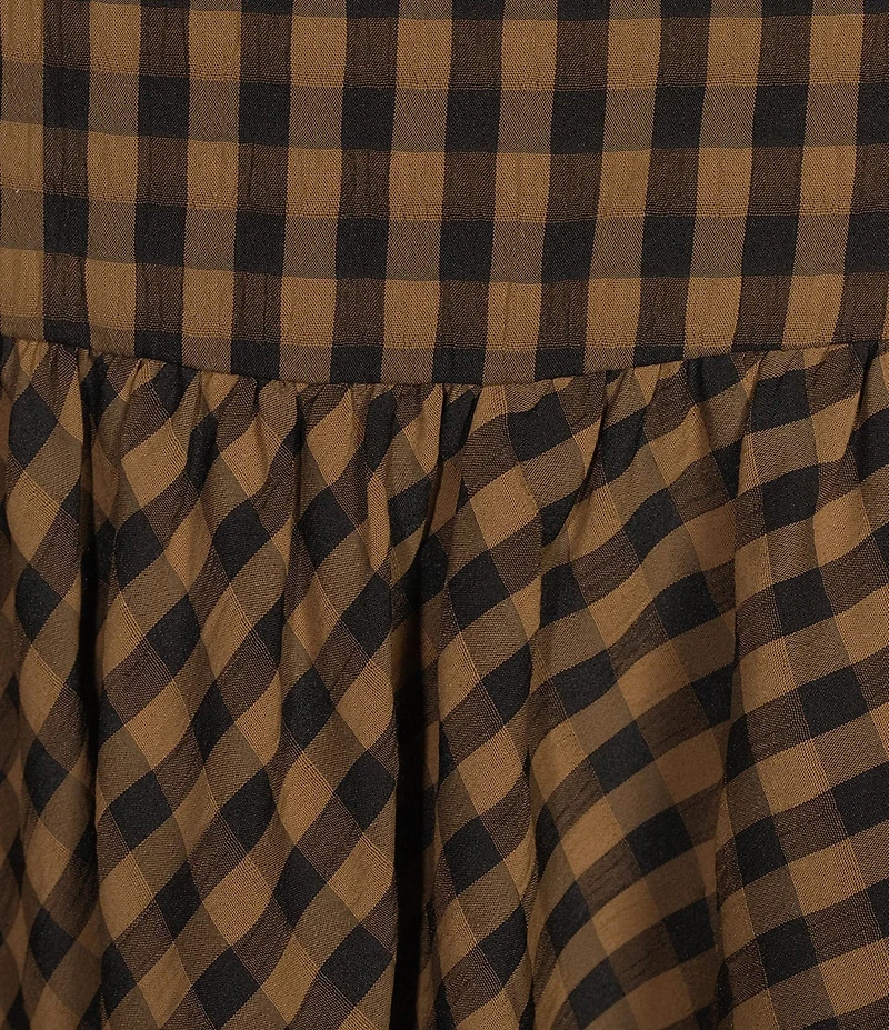 Antonio Melani Maia Gingham Tiered Belted Skirt