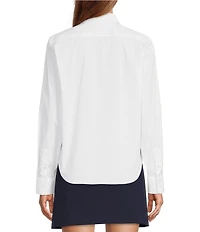 Antonio Melani Mallory Long Sleeve Point Collar Stretch Poplin Blouse