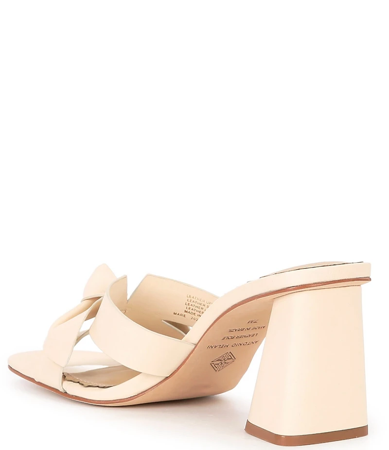 Antonio Melani Mare Leather Knotted Bow Detail Dress Slide Sandals