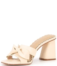 Antonio Melani Mare Leather Knotted Bow Detail Dress Slide Sandals