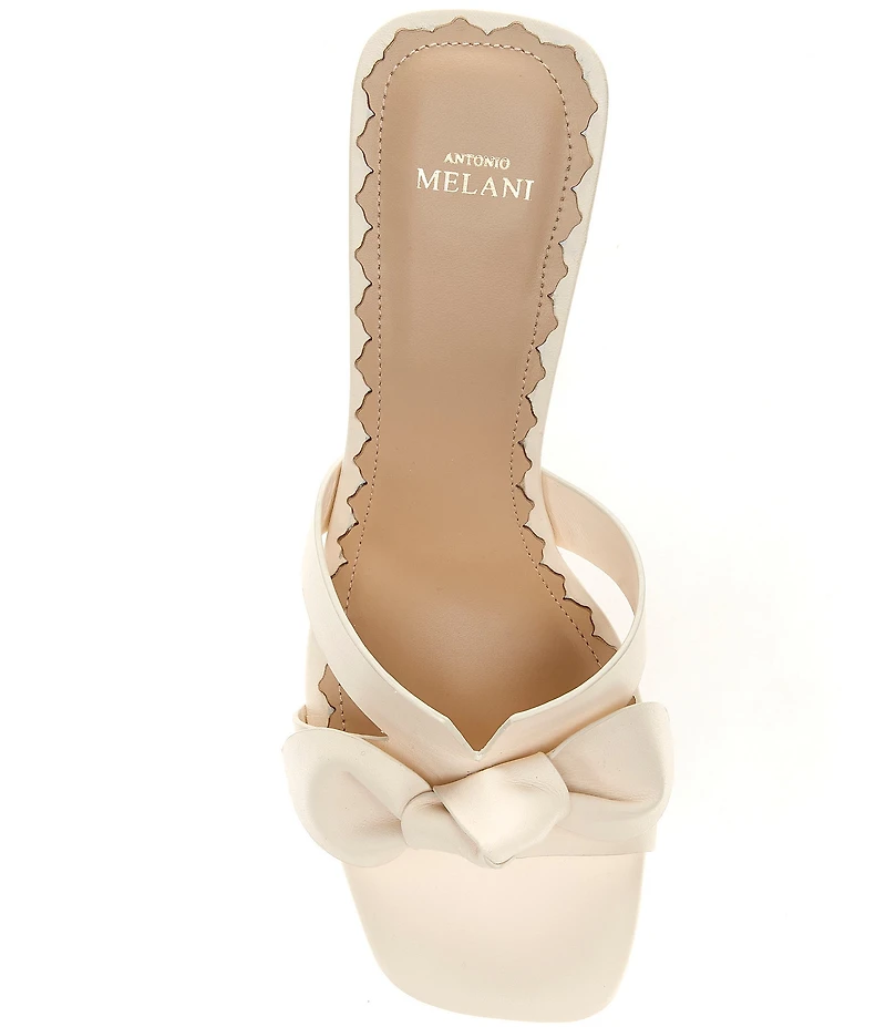 Antonio Melani Mare Leather Knotted Bow Detail Dress Slide Sandals