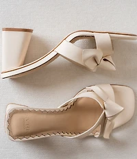 Antonio Melani Mare Leather Knotted Bow Detail Dress Slide Sandals
