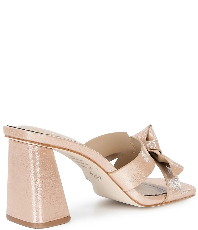 Antonio Melani Mare Shimmer Leather Knotted Bow Detail Dress Slide Sandals