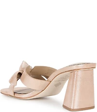 Antonio Melani Mare Shimmer Leather Knotted Bow Detail Dress Slide Sandals