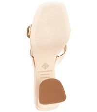 Antonio Melani Mare Shimmer Leather Knotted Bow Detail Dress Slide Sandals