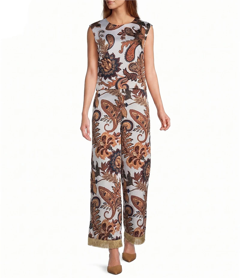Antonio Melani Coordinating Margaret Paisley Flat Front Pants