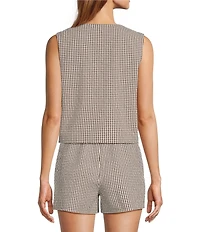 Antonio Melani Maria Gingham Sleeveless Button Front Coordinating Vest