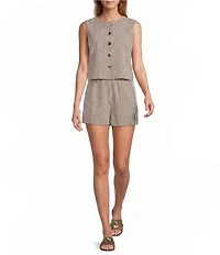 Antonio Melani Maria Gingham Sleeveless Button Front Coordinating Vest