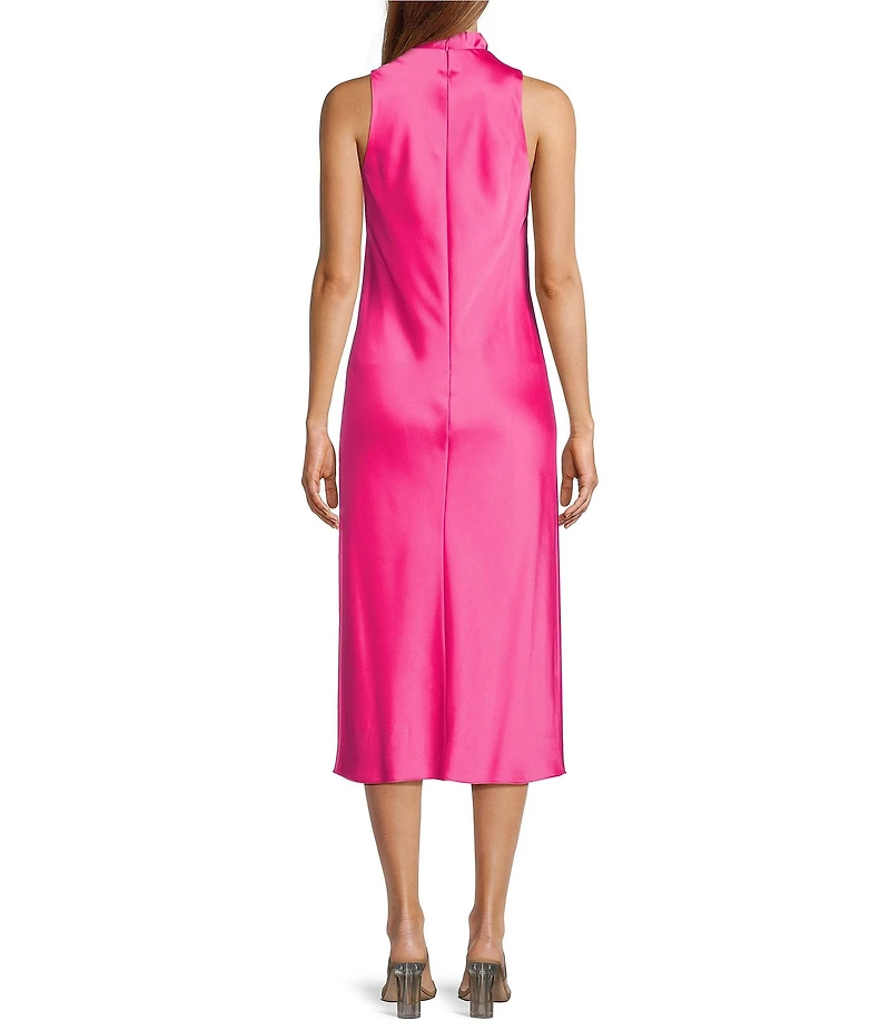 Antonio Melani Marine Satin Halter Neck Slip Midi Dress