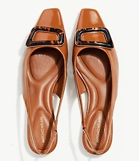 Antonio Melani Marlow Leather Ornamented Slingback Flats