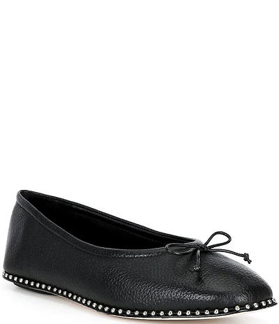 Antonio Melani Mason Leather Ball Chain Flats