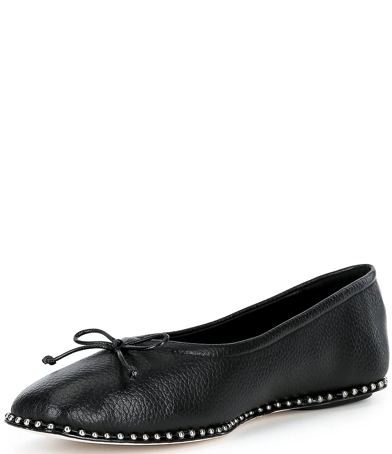 Antonio Melani Mason Leather Ball Chain Flats