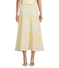 Antonio Melani Maura Spring Soutache Coordinating Linen Blend Embroidery A-Line Skirt