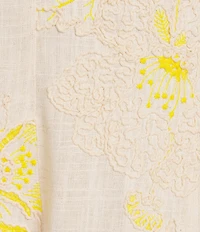 Antonio Melani Maura Spring Soutache Coordinating Linen Blend Embroidery A-Line Skirt