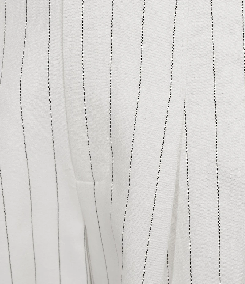 Antonio Melani Melinda Linen Blend Stripe Print Pleated Straight Leg Coordinating Pants