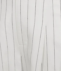 Antonio Melani Melinda Linen Blend Stripe Print Pleated Straight Leg Coordinating Pants