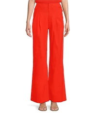Antonio Melani Melinda Linen High Rise Flat Front Pleated Wide Leg Coordinating Pants