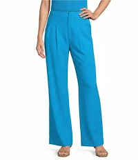Antonio Melani Melinda Linen High Rise Flat Front Pleated Wide Leg Coordinating Pants