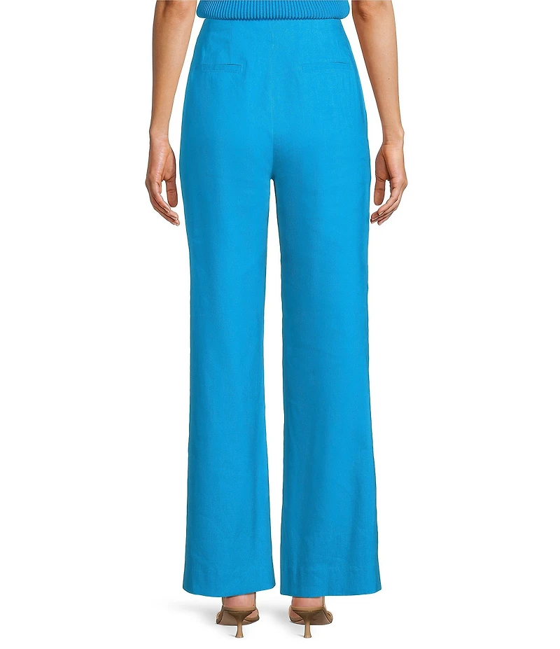 Antonio Melani Melinda Linen High Rise Flat Front Pleated Wide Leg Coordinating Pants