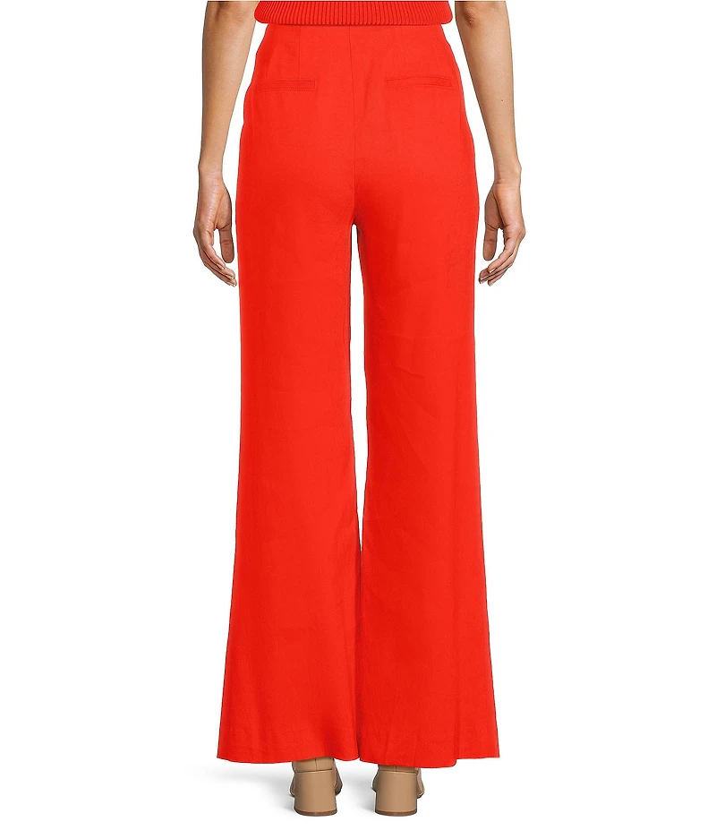 Antonio Melani Melinda Linen High Rise Flat Front Pleated Wide Leg Coordinating Pants