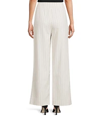 Antonio Melani Melinda Linen Stripe Flat Front Straight Leg Pants