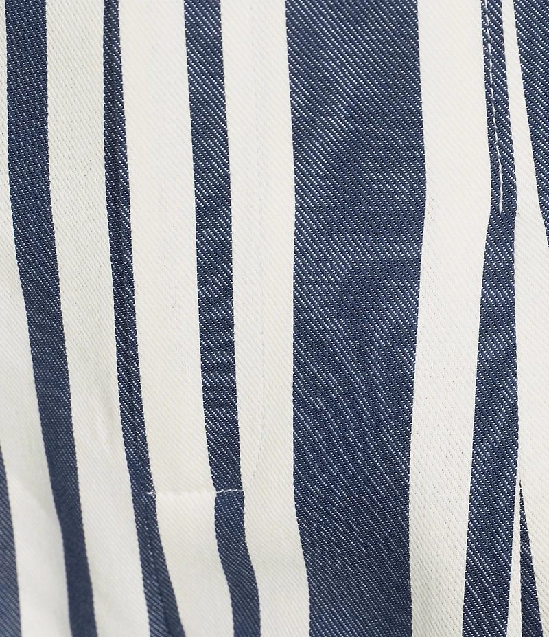 Antonio Melani Melinda Linen Stripe High Rise Flat Front Pleated Wide Leg Coordinating Pants