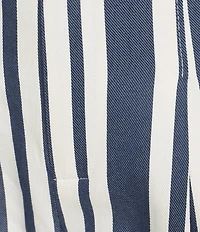 Antonio Melani Melinda Linen Stripe High Rise Flat Front Pleated Wide Leg Coordinating Pants