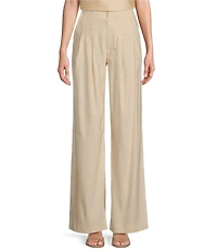 Antonio Melani Melinda Linen Blend Pleated Straight Leg Pants