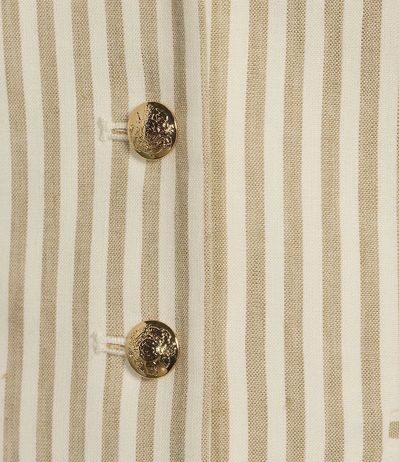 Antonio Melani Melinda Linen Blend Stripe Button Front Coordinating Vest