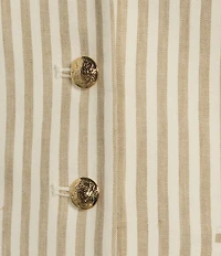 Antonio Melani Melinda Linen Blend Stripe Button Front Coordinating Vest