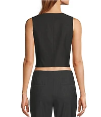 Antonio Melani Melinda V-Neck Sleeveless Wool Blend Button Front Vest