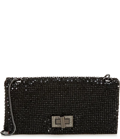Antonio Melani Metal Rhinestone Mesh Flap Clutch