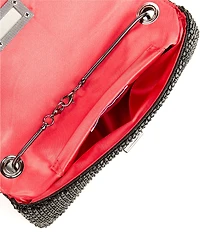 Antonio Melani Metal Rhinestone Mesh Flap Clutch