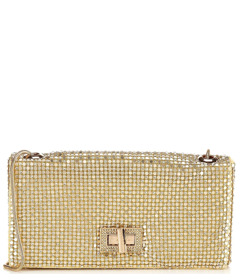 Antonio Melani Metal Rhinestone Mesh Flap Clutch