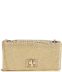 Antonio Melani Metal Rhinestone Mesh Flap Clutch