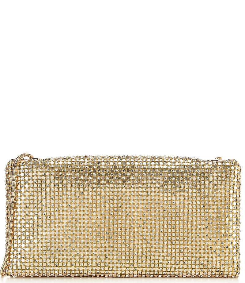 Antonio Melani Metal Rhinestone Mesh Flap Clutch