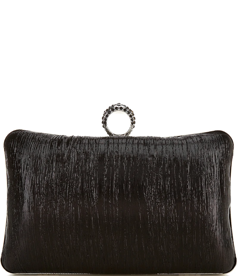 Antonio Melani Metallic Ring Top Minaudiere Clutch