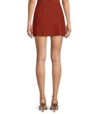 Antonio Melani Mimi Linen Blend High-Rise A-Line Coordinating Mini Skirt