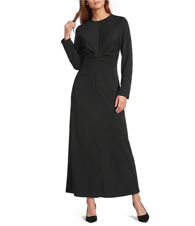 Antonio Melani Miriam Crepe Crew Neckline Long Sleeve Dress