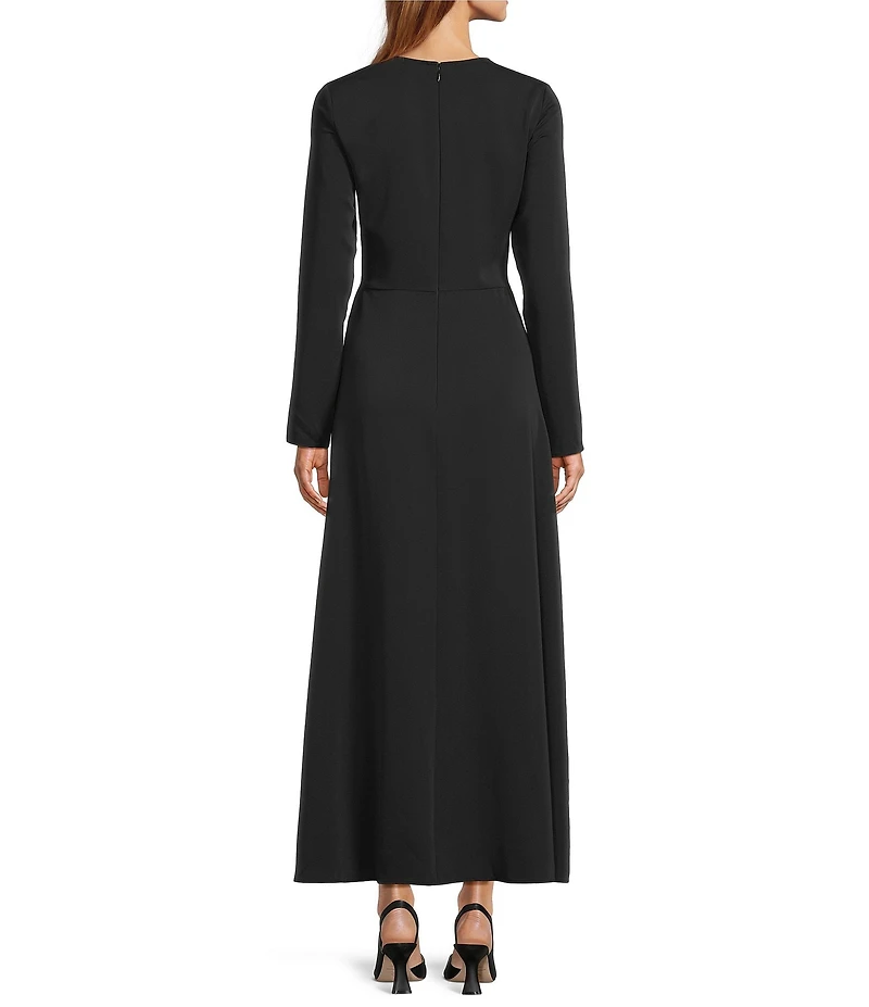 Antonio Melani Miriam Crepe Crew Neckline Long Sleeve Dress