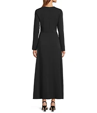Antonio Melani Miriam Crepe Crew Neckline Long Sleeve Dress